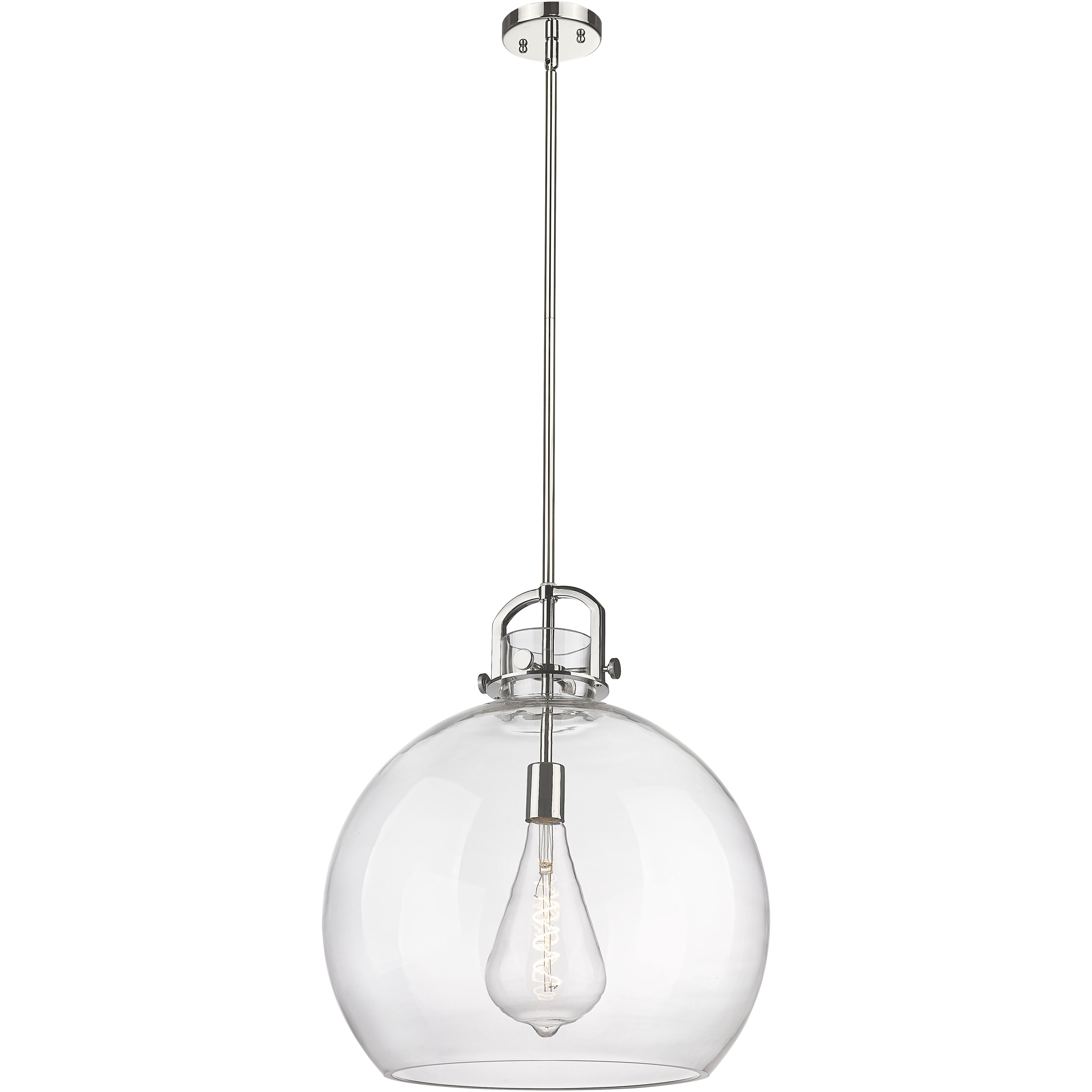 Newton Sphere 1 Light 18 inch Polished Nickel Pendant Ceiling Light in Clear Glass