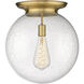 Beacon 1 Light 15.75 inch Brushed Brass Flush Mount Ceiling Light