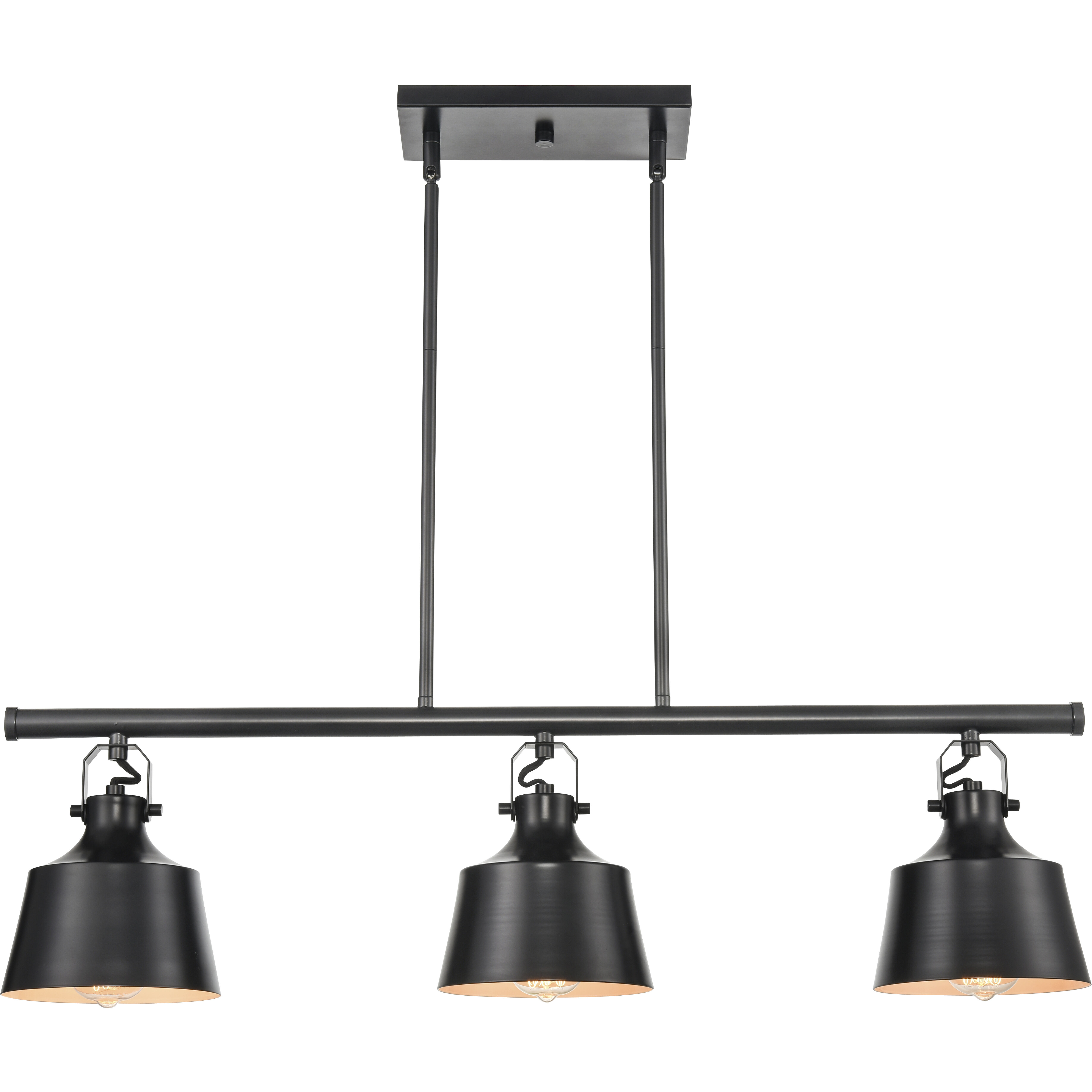 Auralume Provin 3 Light 36 inch Matte Black Island Light Ceiling Light in Incandescent