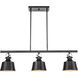 Auralume Provin 3 Light 36 inch Matte Black Island Light Ceiling Light in Incandescent
