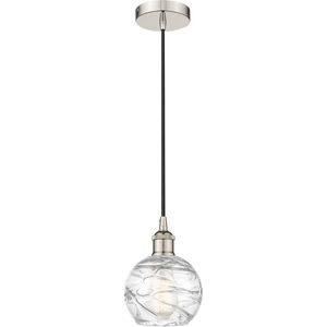 Edison Athens Deco Swirl LED 6 inch Polished Nickel Mini Pendant Ceiling Light