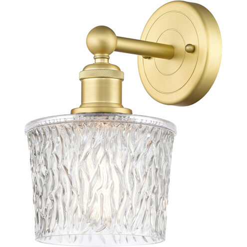 Niagra 1 Light 6.5 inch Satin Gold Sconce Wall Light in Clear Glass
