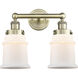 Canton 2 Light 15 inch Antique Brass and Matte White Bath Vanity Light Wall Light