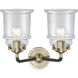 Nouveau Canton 2 Light 14 inch Black Antique Brass Bath Vanity Light Wall Light in Clear Glass, Nouveau