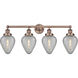 Geneseo 4 Light 33 inch Antique Copper and Clear Crackle Bath Vanity Light Wall Light
