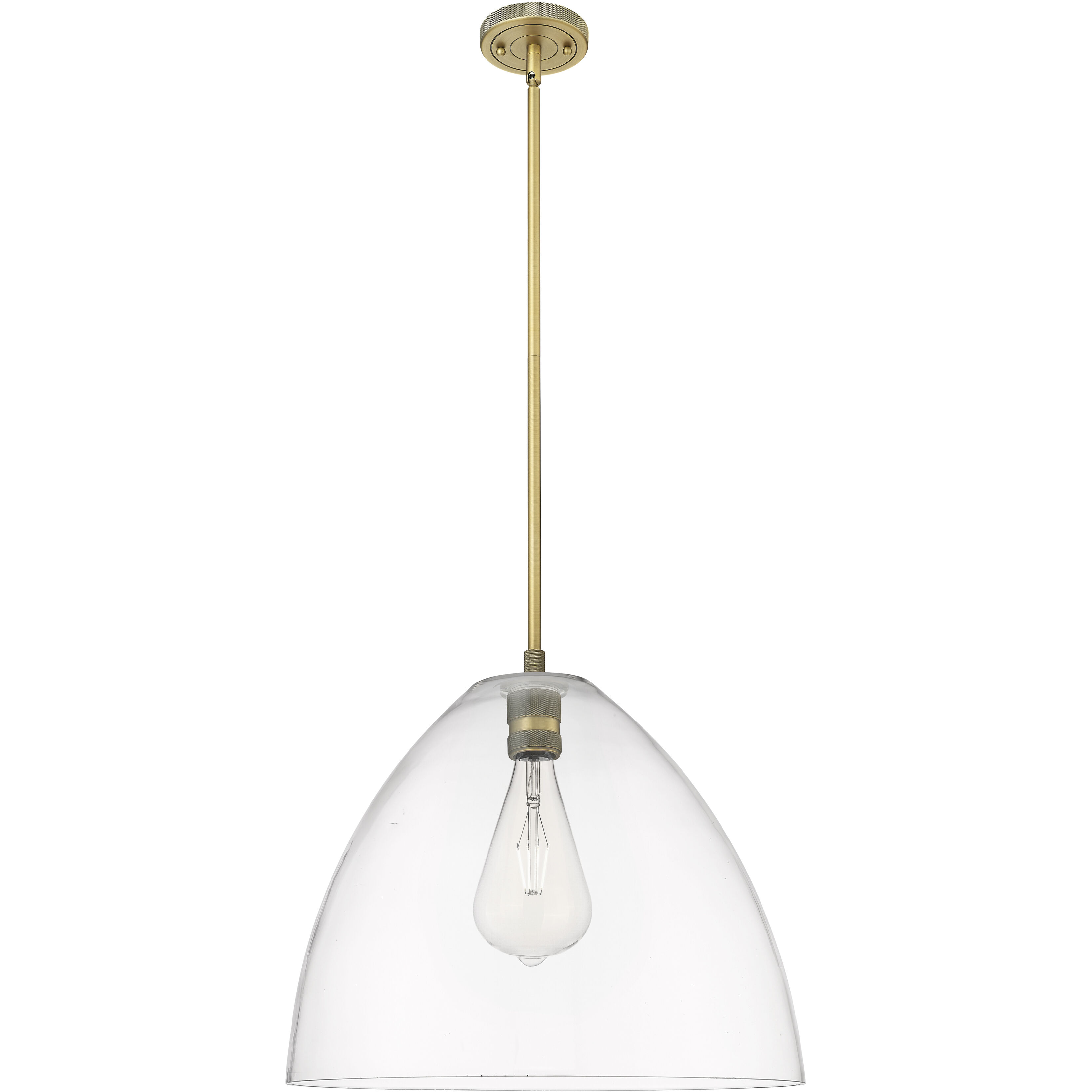 Crown Point 1 Light 16 inch Brushed Brass Pendant Ceiling Light in Clear Glass