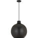 Newton Sphere 1 Light 18 inch Matte Black Pendant Ceiling Light