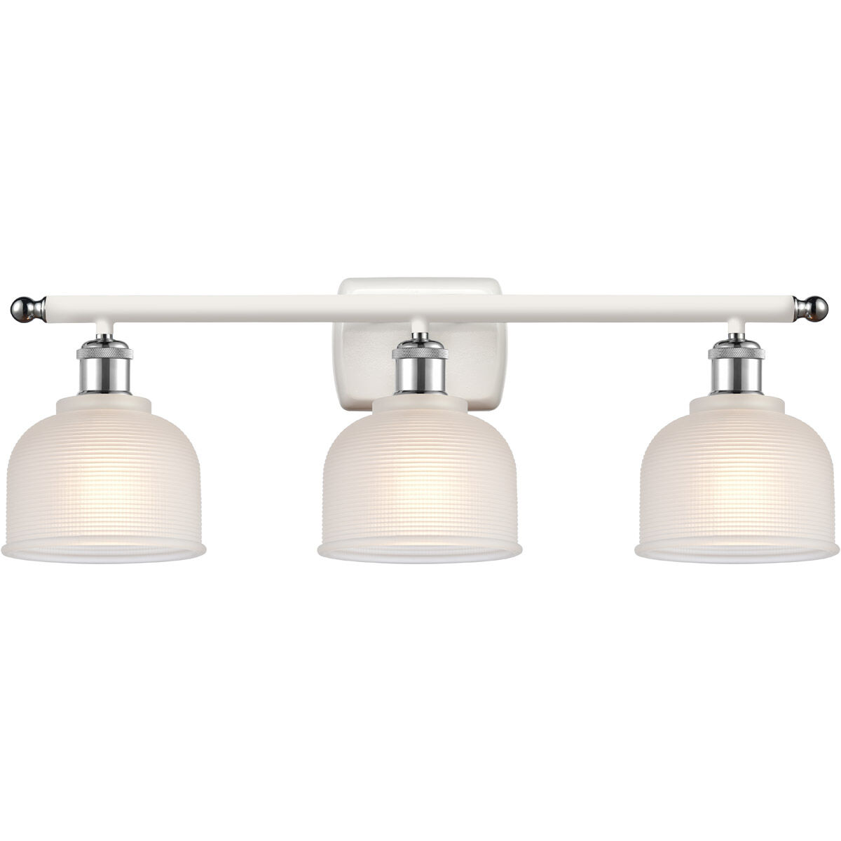 Ballston Dayton LED 26 inch White and Polished Chrome Bath Vanity Light Wall Light in White Glass, Ballston