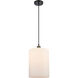 Ballston Large Cobbleskill 1 Light 9 inch Black Antique Brass Mini Pendant Ceiling Light in Matte White Glass, Ballston