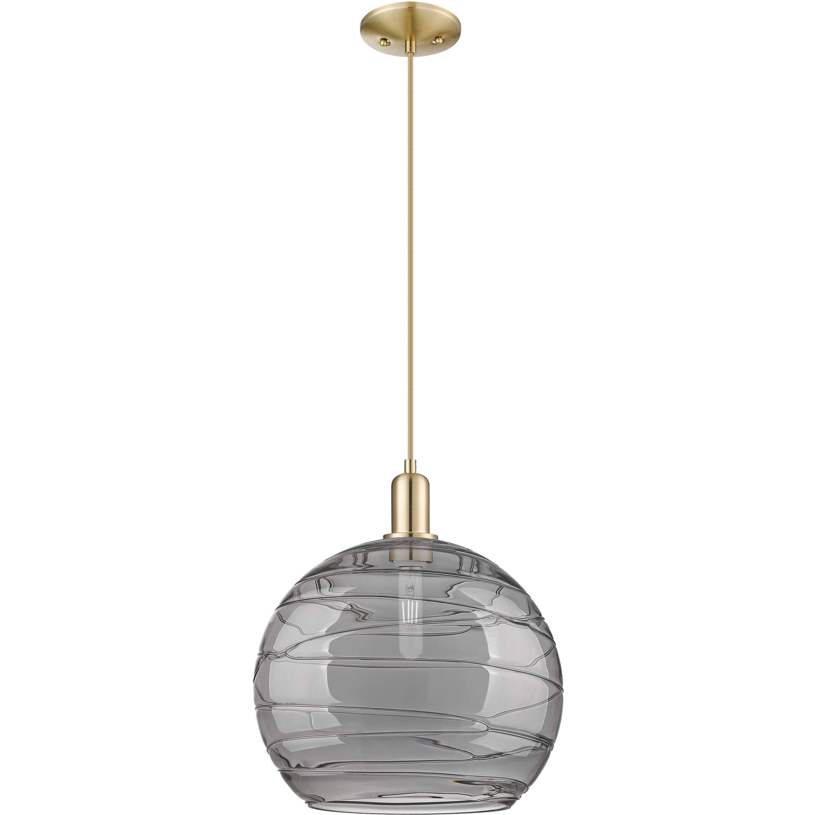 Arcadia Athens Deco Swirl 1 Light 13.75 inch Champagne Bronze Mini Pendant Ceiling Light