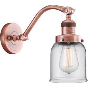 Franklin Restoration Small Bell 1 Light 5 inch Antique Copper Sconce Wall Light in Clear Glass, Franklin Restoration
