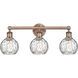 Athens Water Glass 3 Light 24 inch Antique Copper Bath Vanity Light Wall Light