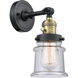 Franklin Restoration Small Canton LED 6.5 inch Black Antique Brass Sconce Wall Light, Franklin Restoration