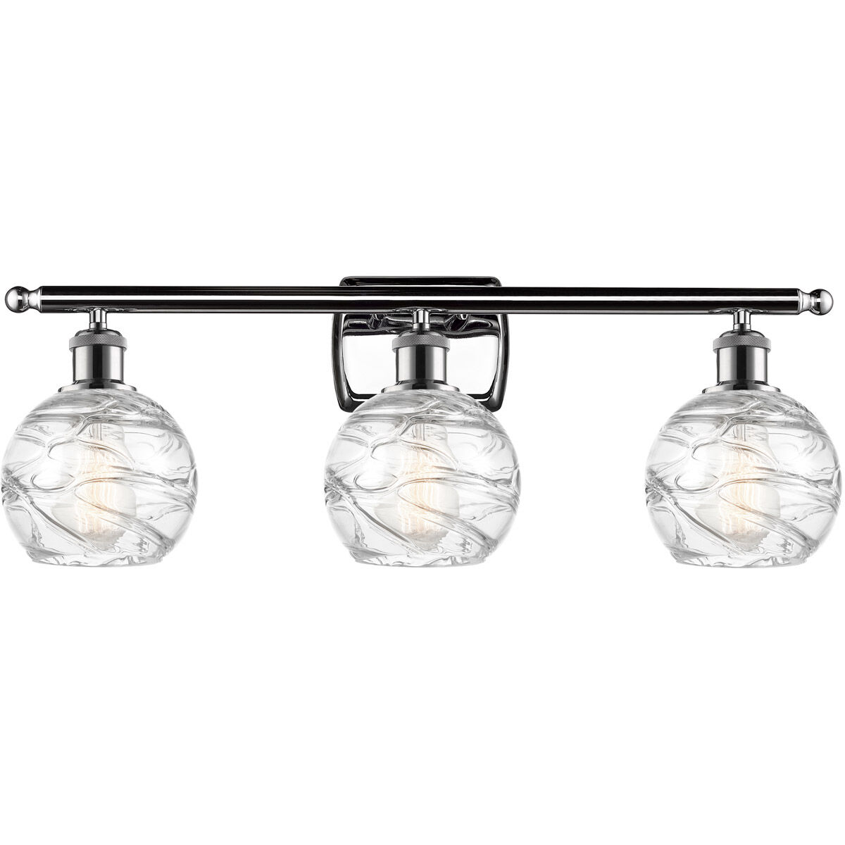 Ballston Small Deco Swirl 3 Light 26 inch Polished Chrome Bath Vanity Light Wall Light, Ballston