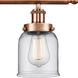 Ballston Small Bell LED 36 inch Antique Copper Island Light Ceiling Light in Clear Glass