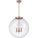 Franklin Restoration Beacon LED 18 inch Antique Copper Statement Pendant Ceiling Light in Clear