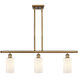 Ballston Clymer LED 36 inch Brushed Brass Island Light Ceiling Light in Matte White Glass, Ballston