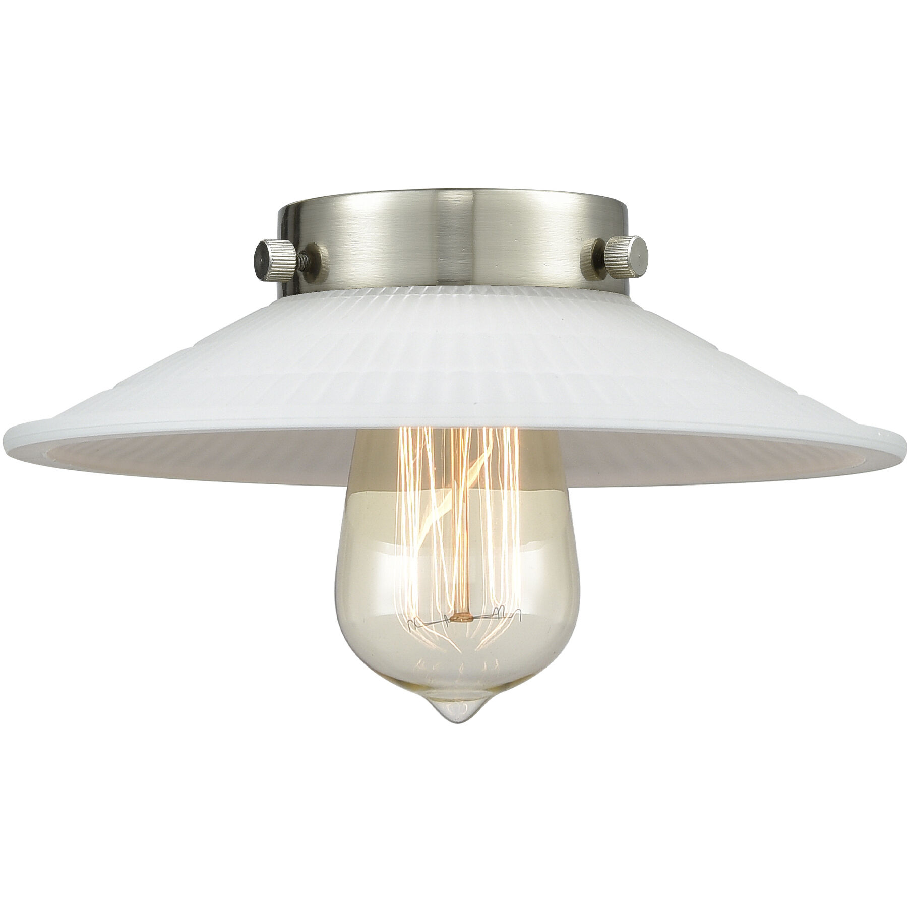 Franklin Restoration Halophane LED 8.5 inch Polished Nickel Mini Pendant Ceiling Light in Matte White Halophane Glass, Franklin Restoration
