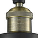 Franklin Restoration Olean LED 7 inch Black Antique Brass Semi-Flush Mount Ceiling Light in Matte White Glass, Franklin Restoration