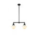 Franklin Restoration Small Oxford 2 Light 24 inch Matte Black Island Light Ceiling Light in Matte White Glass, Franklin Restoration