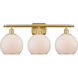 Ballston Farmhouse Chicken Wire 3 Light 26 inch Satin Gold Bath Vanity Light Wall Light, Ballston