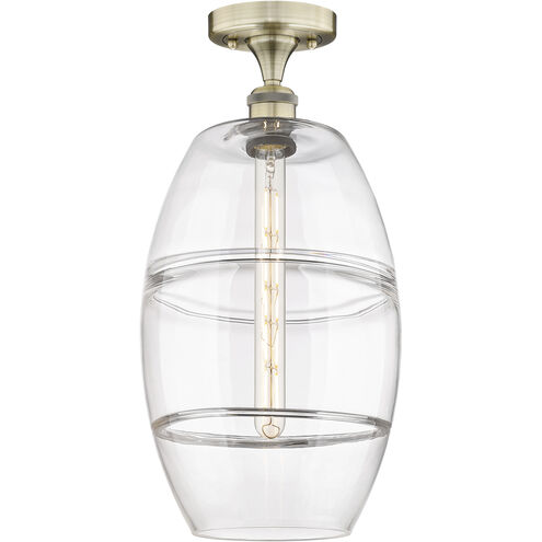Edison Vaz 1 Light 10 inch Antique Brass Semi-Flush Mount Ceiling Light