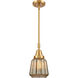 Franklin Restoration Chatham LED 6 inch Satin Gold Mini Pendant Ceiling Light in Mercury Glass