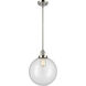 Franklin Restoration XX-Large Beacon LED 12 inch Polished Nickel Mini Pendant Ceiling Light in Clear Glass, Franklin Restoration