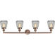 Franklin Restoration Chatham LED 42 inch Antique Copper Bath Vanity Light Wall Light in Clear Glass, Franklin Restoration