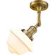 Franklin Restoration Small Oxford 1 Light 8 inch Brushed Brass Semi-Flush Mount Ceiling Light in Matte White Glass, Franklin Restoration