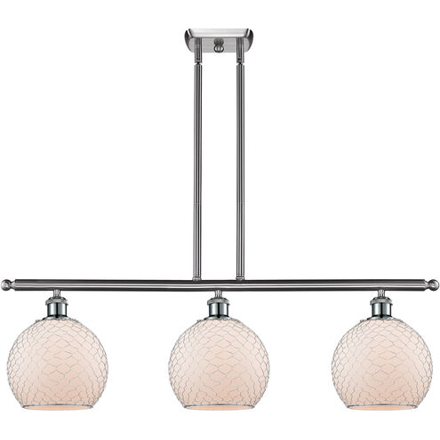 Ballston Farmhouse Chicken Wire LED 36 inch Brushed Satin Nickel Island Light Ceiling Light, Ballston