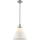 Franklin Restoration Cone LED 12 inch Antique Copper Mini Pendant Ceiling Light in Matte White, Franklin Restoration
