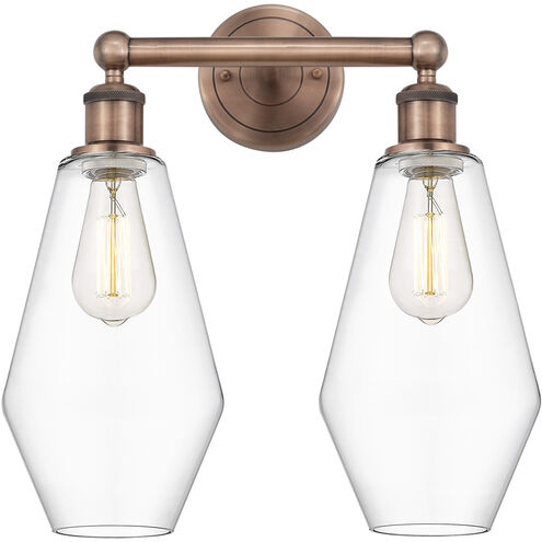 Cindyrella 2 Light 16 inch Antique Copper Bath Vanity Light Wall Light in Clear