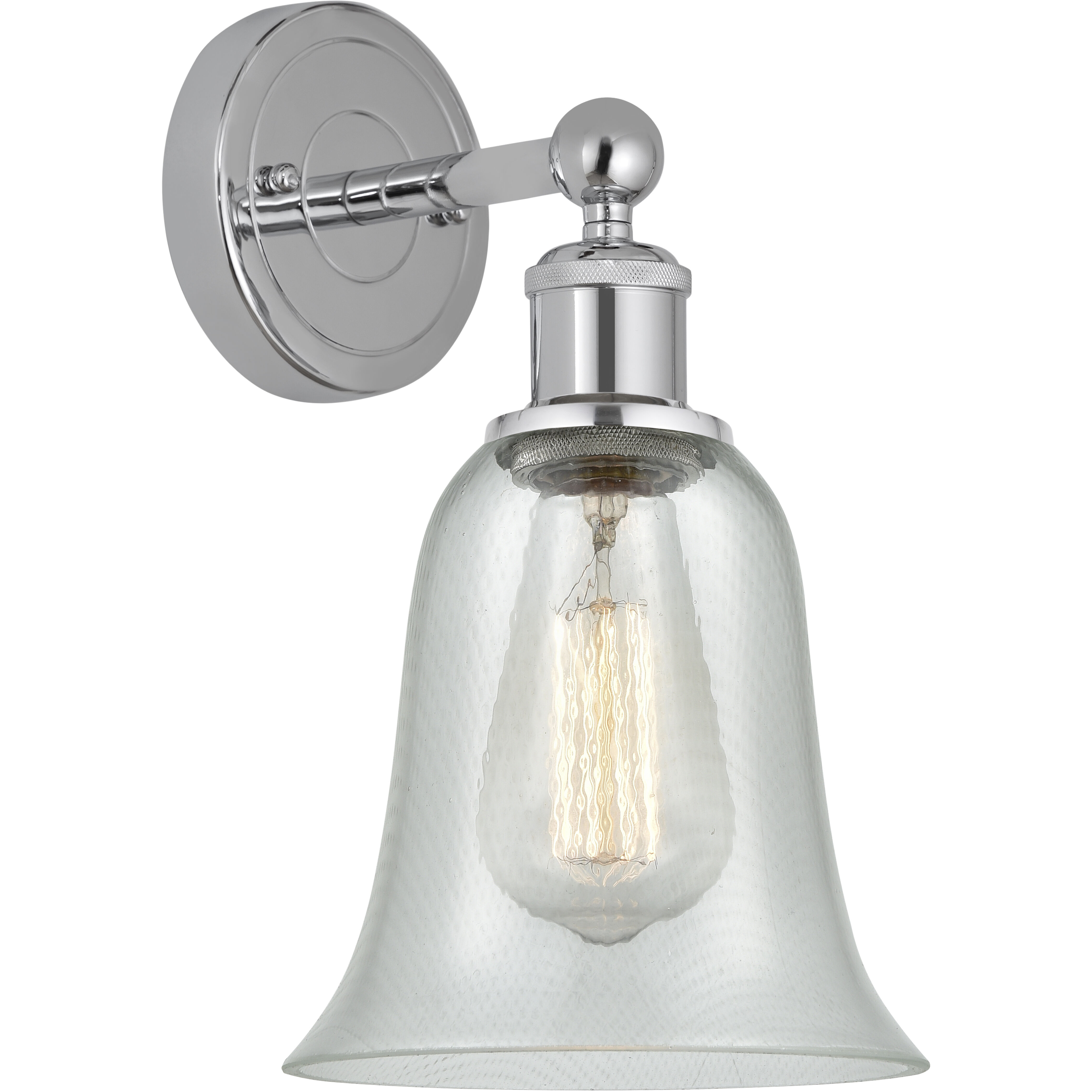 Edison Hanover 1 Light 6.25 inch Polished Chrome Sconce Wall Light in Fishnet Glass