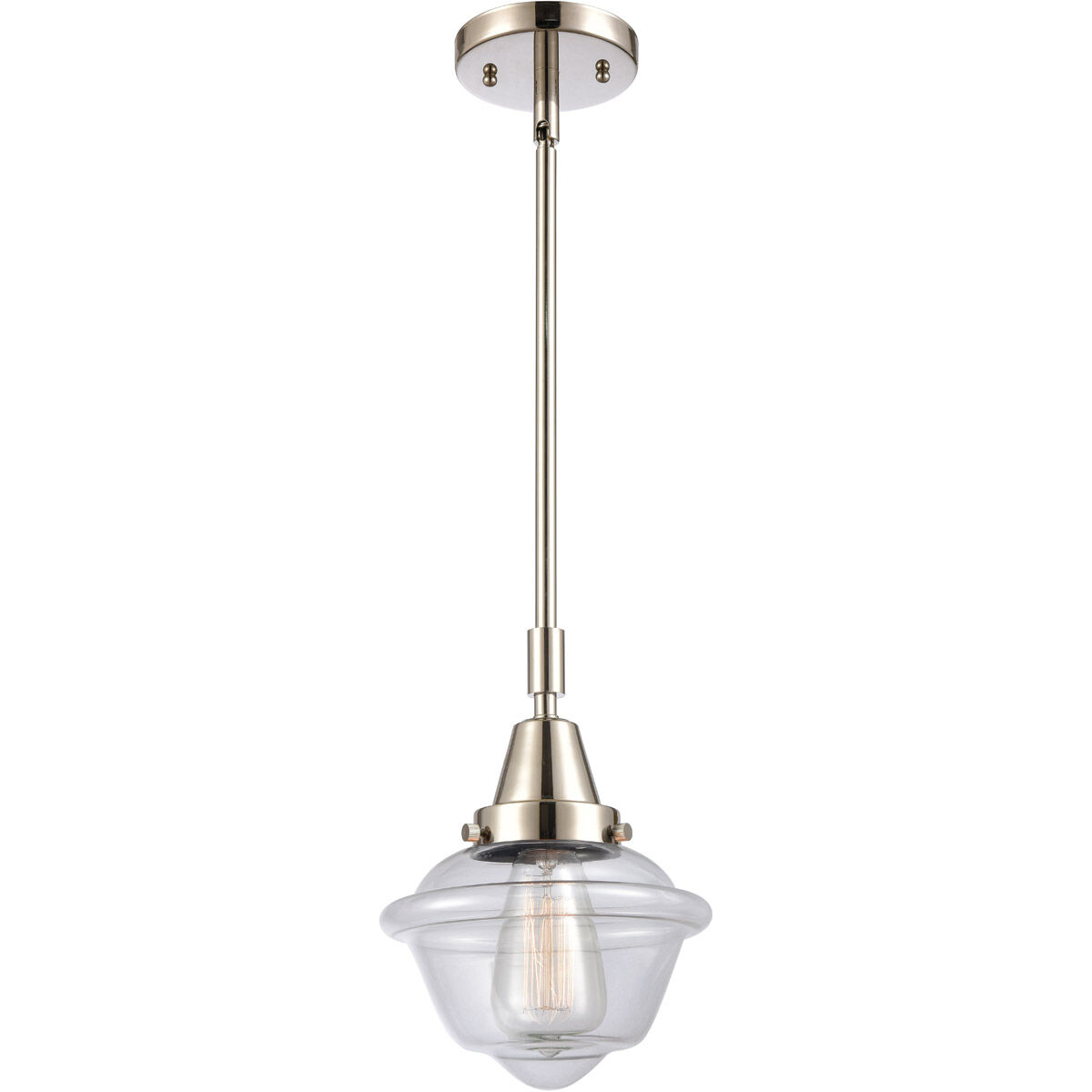 Franklin Restoration Small Oxford LED 7.5 inch Polished Nickel Mini Pendant Ceiling Light in Clear Glass