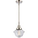 Franklin Restoration Small Oxford LED 7.5 inch Polished Nickel Mini Pendant Ceiling Light in Clear Glass