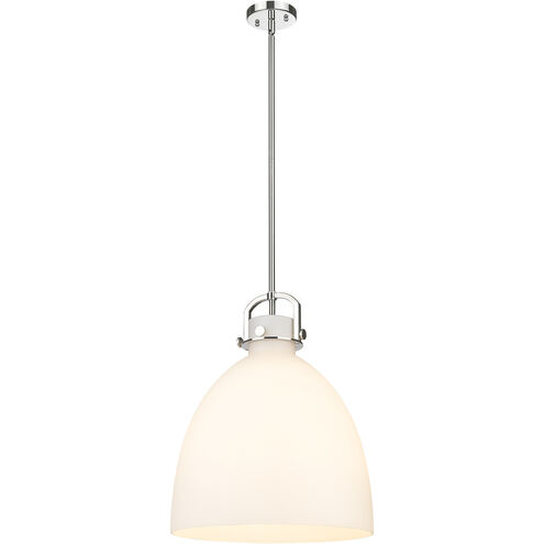 Newton Bell 1 Light 16 inch Polished Nickel Pendant Ceiling Light in Matte White Glass