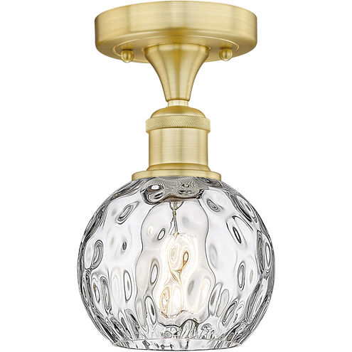 Athens Water Glass 1 Light 6 inch Satin Gold Semi-Flush Mount Ceiling Light