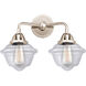 Nouveau 2 Small Oxford LED 15.5 inch Polished Nickel Bath Vanity Light Wall Light in Clear Glass