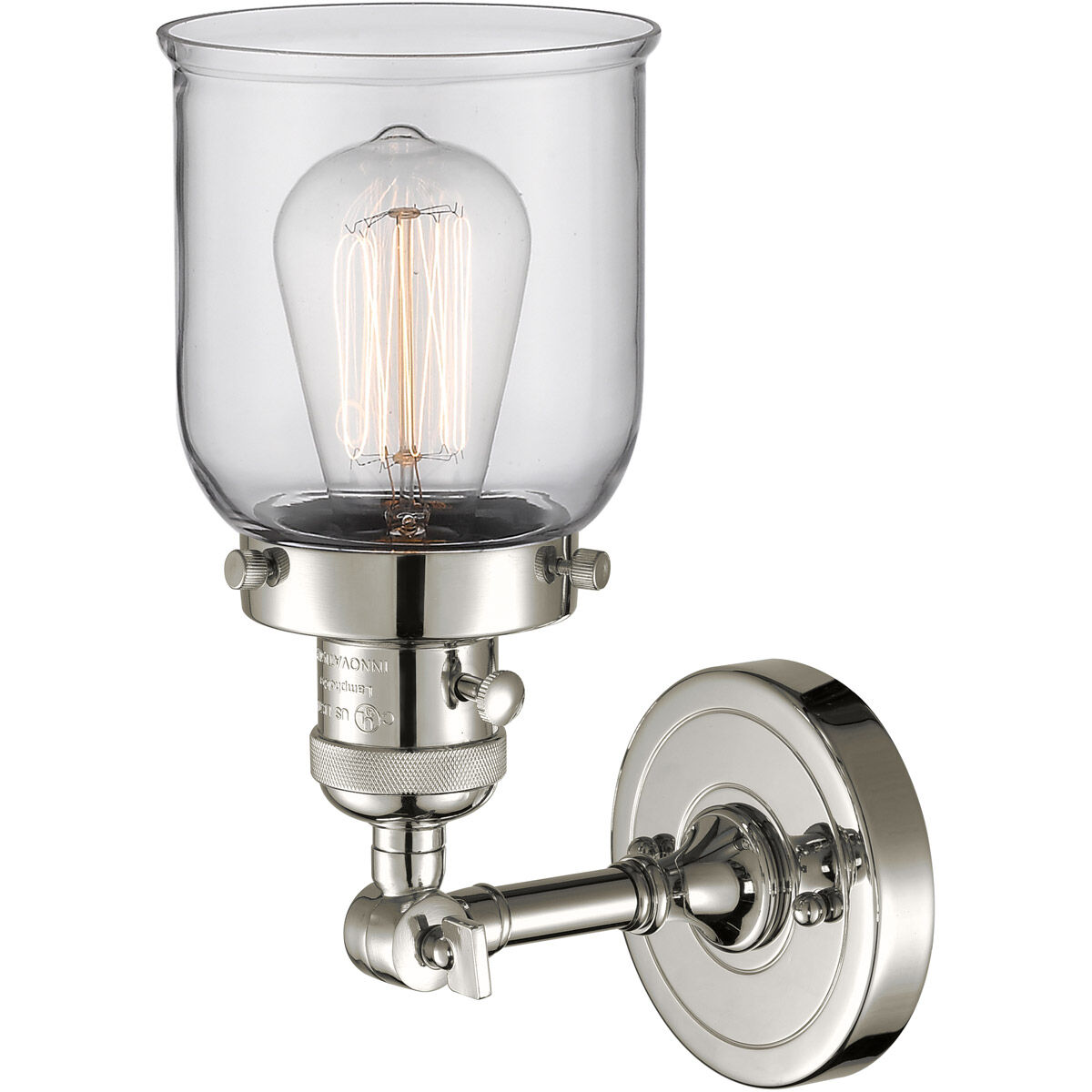 Franklin Restoration Small Bell LED 5 inch Polished Nickel Sconce Wall Light, Franklin Restoration
