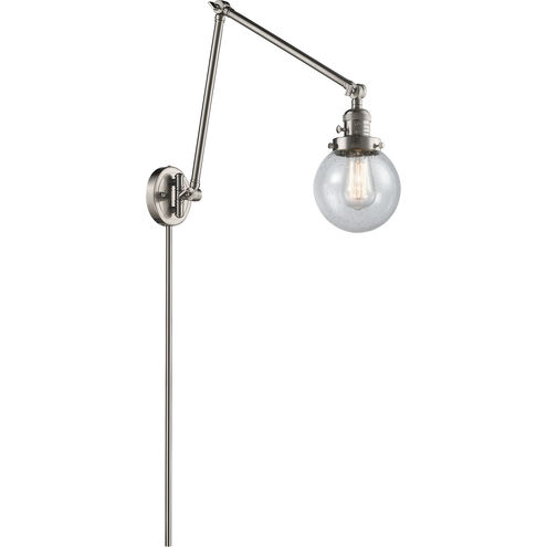 Beacon 30 inch 60.00 watt Satin Nickel Swing Arm Wall Light, Franklin Restoration
