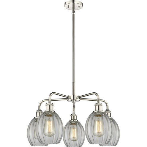 Eaton 5 Light 23.5 inch Polished Nickel and Clear Chandelier Ceiling Light