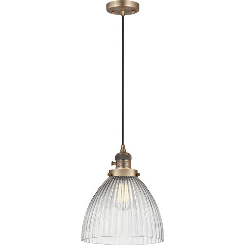 Franklin Restoration Seneca Falls 1 Light 9.5 inch Brushed Brass Mini Pendant Ceiling Light in Incandescent
