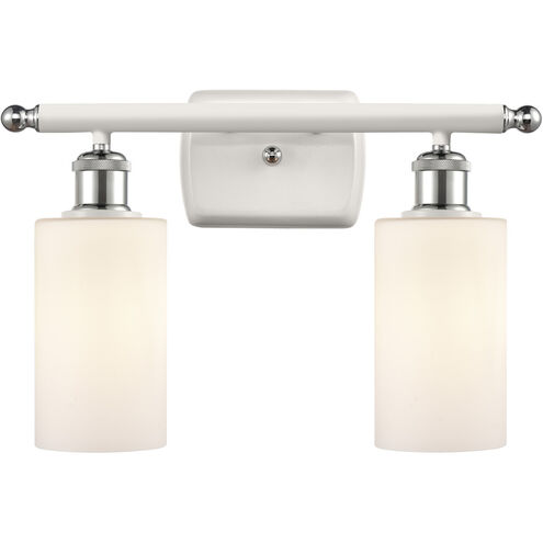 Ballston Clymer LED 16 inch White and Polished Chrome Bath Vanity Light Wall Light in Matte White Glass, Ballston
