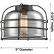 Franklin Restoration Large Bell Cage 1 Light 8 inch Matte Black Semi-Flush Mount Ceiling Light in Clear with Cage, Franklin Restoration