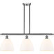 Ballston Ballston Dome LED 36 inch Brushed Satin Nickel Island Light Ceiling Light in Matte White Glass