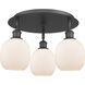 Belfast 3 Light 17.75 inch Matte Black Flush Mount Ceiling Light in Matte White