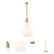 Amherst LED 13.75 inch Brushed Brass Pendant Ceiling Light in Matte White Glass