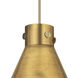 Newton Cone 1 Light 16 inch Brushed Brass Pendant Ceiling Light