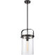 Restoration Pilaster 1 Light 9 inch Matte Black Mini Pendant Ceiling Light, Restoration